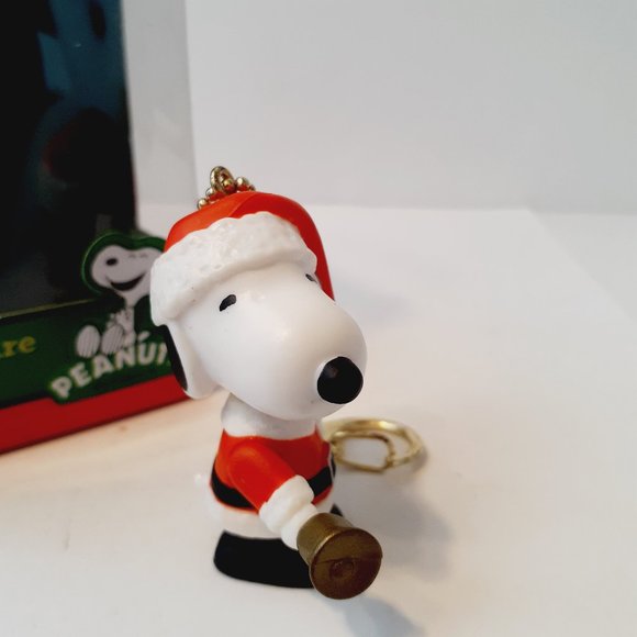 Forever Fun 2012 Peanuts Snoopy Santa Bell Mini Figure Clip-on Ornament in box - Picture 4 of 8